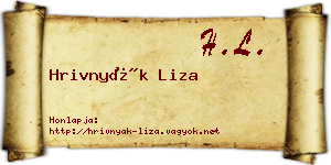 Hrivnyák Liza névjegykártya